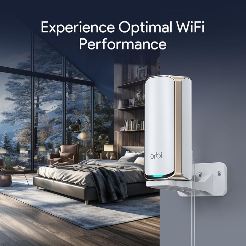 SURVADV Wall Mount for Orbi WiFi 7 Router - Compatible with Orbi 970, 870, 770 Series & Nighthawk Wi-Fi 7 Mesh Systems, Orbi Secure Bracket Holder for Save Space & Boost Signal (RBEWMB-10000S) (White, 2-Pack) - Image 3
